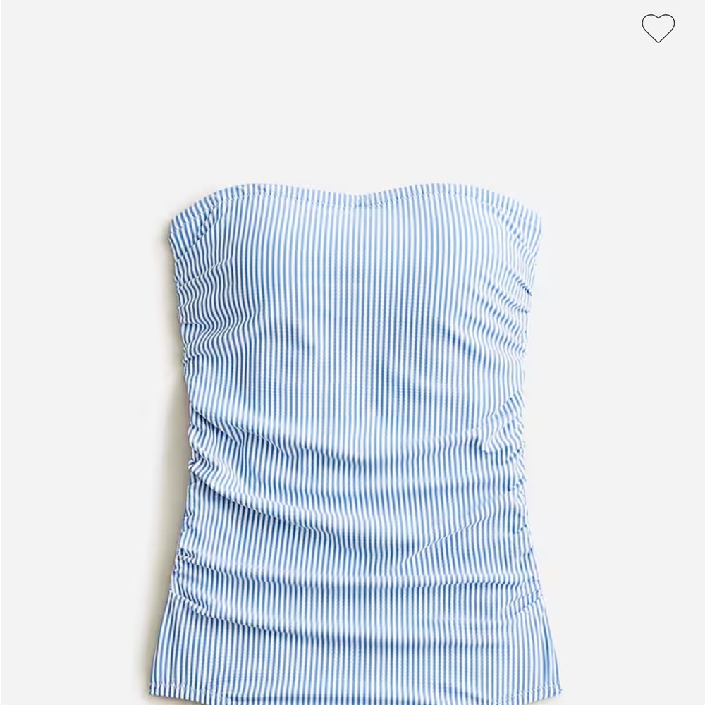 J. Crew Blue and White Striped Seersucker One Piece Swimsuit